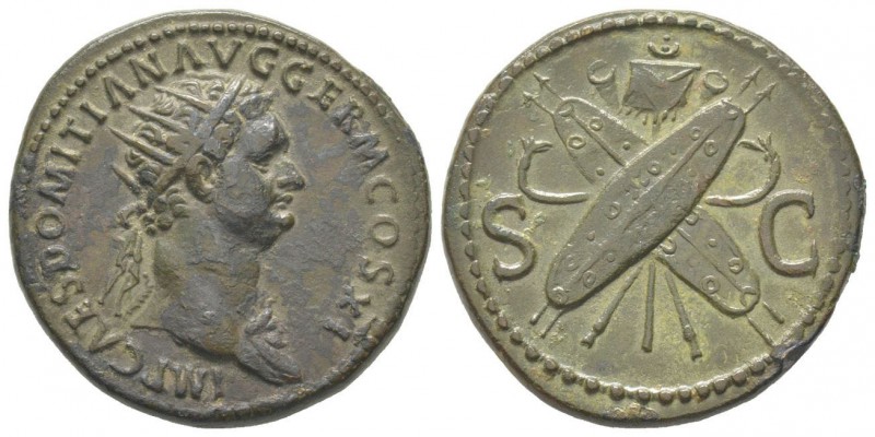 Domitianus 81 - 96 Dupondius, Rome, 81-96, AE 11.97 g Avers: IMP CAES DOMITIAN A...