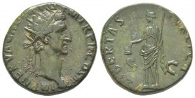 Nerva 96 - 98 Dupondius, Rome, 97, AE 11.97 g. Avers: IMP NERVA CAES AVG PM TR P COS III P P Buste radié à droite Revers: LIBERTAS PVBLICA SC Libertas...