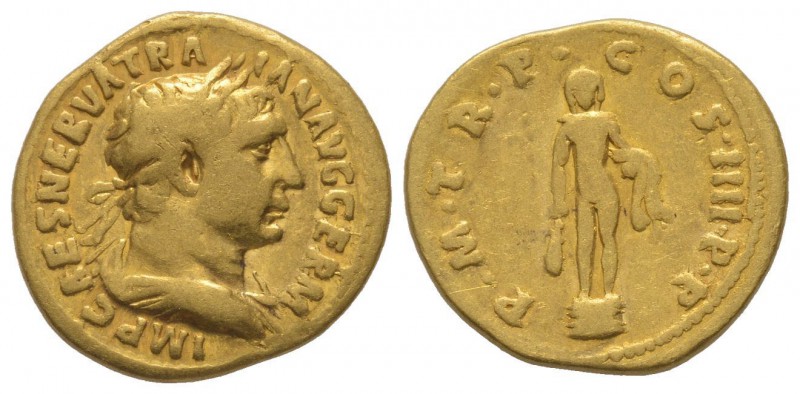Traianus 98 - 117 Aureus, Rome, 101-102 après J.C., AU 7.12 g Avers: IMP CAES NE...