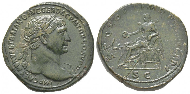 Traianus 98 - 117 Sestertius, Rome, 103-111, AE 29.80 g Avers: IMP CAES NERVA TR...