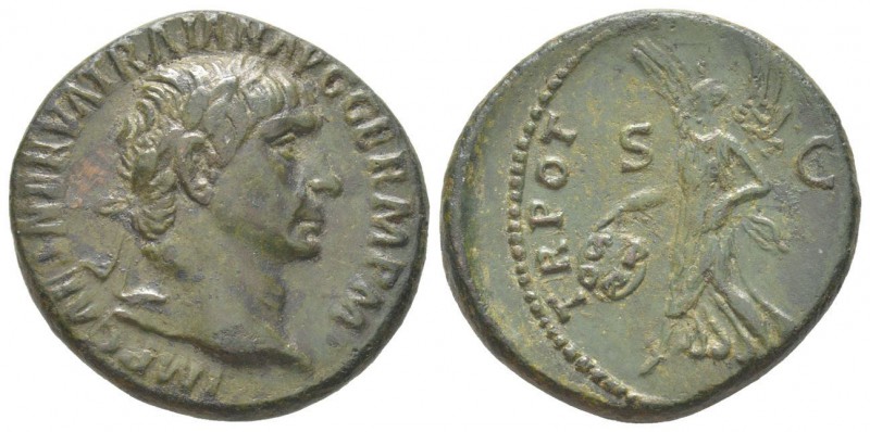 Traianus 98 - 117 As, Rome, 98-117, AE 11.87 g Avers: IMP CAES NERVA TRAIANO AVG...