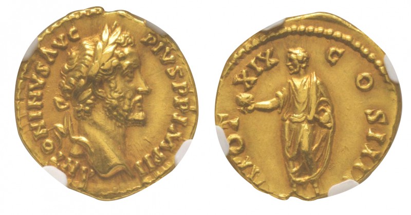 Antoninus Pius 138 - 161 Aureus, Rome, 155-156, AU 7.26 g Avers: ANTONINVS AVG P...