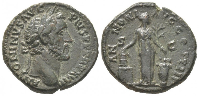 Antoninus Pius 138 - 161 As, Rome, 141, AE 11.46 g Avers: ANTONINVS PIVS P P TR ...