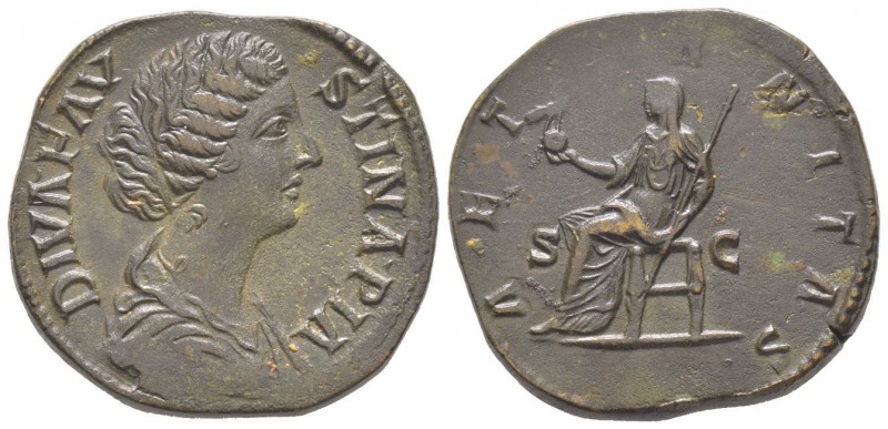 Antoninus Pius pour Faustina Augusta 138-141 Sestertius, Rome, 147, AE 26.22g. A...