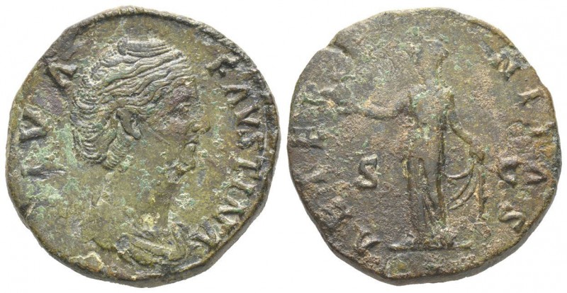 Antoninus Pius pour Faustina Augusta 138-141 Sestertius, Rome, 141, AE 25.11 g A...