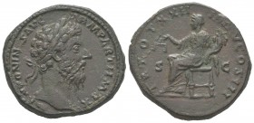Marcus Aurelius 161 - 180 Sestertius, Rome, 168, AE 26.9 g Avers: M ANTONINVS AVG AMR PARTH MAX Tête laurée à droite. Revers: TR POT XXII COS III; S C...