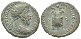 Marcus Aurelius 161 - 180 As, Rome, 138-161, AE 10.78 g Avers: M ANTONINVS - [AVG TR P] XXIX Buste lauré et cuirassé à droite Revers: ANNONA [AVG] IMP...