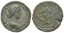 Marcus Aurelius 161 - 180 pour Lucilla As, Rome, 161-180, AE 11.34 g Avers: LVCILLA AVGVSTA Buste drapé à droite Revers: IVNO REGINA Juno debout, tête...