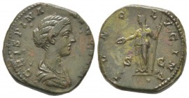 Commodus 180 - 192 pour Crispina As, Rome, 178-182, AE 11.14 g Avers: CRISPINA AVGVSTA Buste diademé et drapé à droite Revers: IVNO LVCINA S C Juno de...