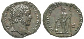 Caracalla 198 - 217 Dupondius, Rome, 213, AE 10.87 g Avers: ANTONINVS PIVS AVG BRIT Buste barbu, radié cuirassé et drapé à droite Revers: PROVIDENTIA ...