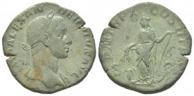 Severus Alexander 222 - 235 Sestertius, Rome, 231, AE 14.23 g Avers: IMP ALEXAN-DER PIVS AVG Tête laurée d'Alexandre Sévère à droite, avec pan de palu...