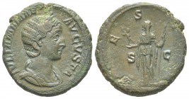Severus Alexander 222 - 235 pour Julia Mamaea As, Rome, 190-235, AE 10.17 g Avers: IVLIA MAMAEA AVGVSTA Buste diademé et drapé à droite Revers: VESTA ...