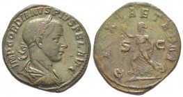 Gordianus III 237 - 244 Sestertius, Rome, 238-244, AE 19.75 g Avers: IMP GORDIANVS PIVS FEL AVG Buste lauré, drapé et cuirassé à droite Revers: PAX AE...