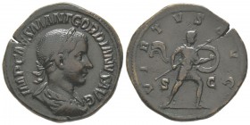 Gordianus III 237 - 244 Sestertius, Rome, 237-244, AE 21.1 g Avers: IMP CAES MANT GORDIANVS AVG Buste lauré, drapé et cuirassé à droite Revers: VIRTVS...