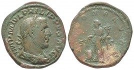 Philippus I 244 - 249 Sestertius, Rome, 244-249, AE 22.95 g Avers: IMP M IVL PHILIPPVS AVG Buste lauré et drapé à droite Revers: ANNONA AVGG S C Annon...