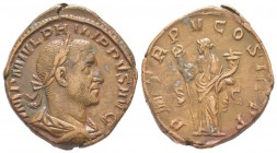 Philippus I 244 - 249 Sestertius, Rome, 246, AE 19.85 g Avers: IMP M IVL PHILIPPVS AVG Buste lauré et drapé à droite Revers: P M TR P V COS III P P S ...
