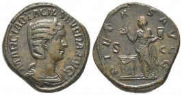 Philippus I 244 - 249 pour Marcia Otacilia Severa (femme de Philippus I et mère de Philippus II) Sestertius, Rome, 248, AE 20.28 g Avers: MARCIA OTACI...