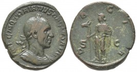 Trajanus Decius 249 - 251 Sestertius, Rome, 249-251, AE 19.93 g Avers: IMP C M Q TRAIANVS DECIVS AVG Buste lauré et cuirassé à droite Revers: DACIA S ...