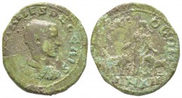 Trajanus Decius 249 - 251 pour Herennius Caesar As, Viminacium, Moesia superieure, AE 12.07 g. Avers: Q H ETR MES DEC CAES Buste à droite Revers: PMS ...