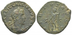 Gallienus 253 - 268 Sestertius, Rome, 253-254, AE 14.88 g Avers: IMP C P LIC GALLIENVS AVG Buste lauré et drapé à droite Revers: VIRTVS AVGG S C Virtu...