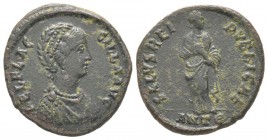 Theodosius 379 - 395 pour Aelia Flaccilla Maiorina, Syrie, Antioche, 383-386, AE 5.97 g Avers: AEL FLAC- CILLA AVG Buste diadémé et drapé d'Aélia Flac...