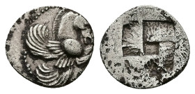 Thraco-Macedonian Region, uncertain mint. AR Diobol, 1.00 g 11.52 mm. Mid-late 5th century BC. 
Obv: Forepart of Pegasos to right, within dotted borde...