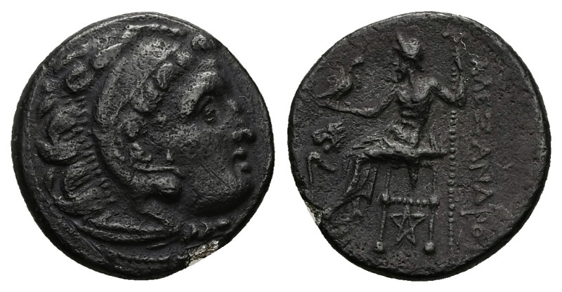 Kings of Thrace (Macedonian). Lysimachos. AR Drachm, 4.19 g 17.15 mm. 305-281 BC...