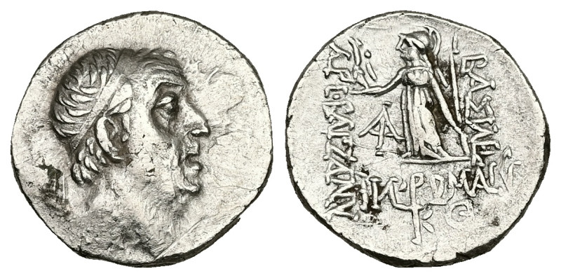 Kings of Cappadocia, Ariobarzanes I. AR Drachm, 3.81 g 17.91 mm. Circa 95-63 BC....