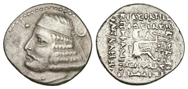 Kings of Parthia. Orodes II. AR Drachm, 3.55 g 20.11 mm. Circa 57-38 BC. Mithrad...