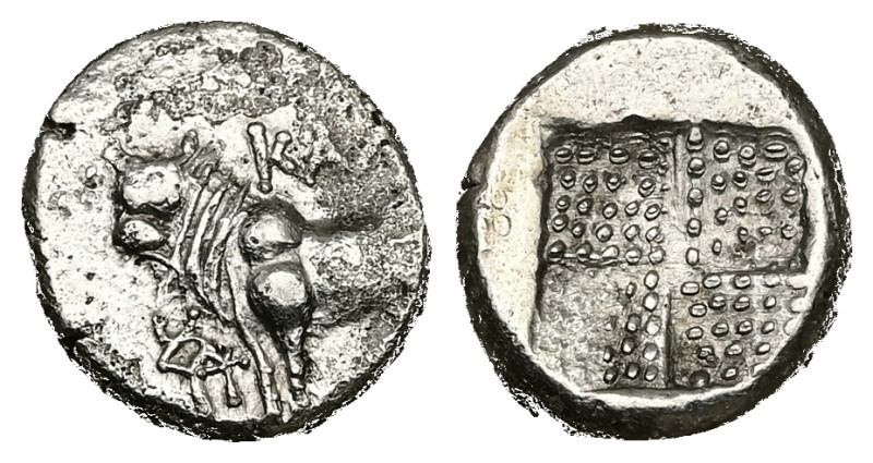 Bithynia, Kalchedon. AR Drachm, 3.80 g 14.72 mm. Circa 367/6-340 BC.
Obv: KAΛ[X]...