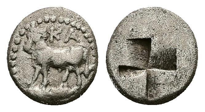 Bithynia, Kalchedon. AR Trihemiobol or 1/4 Siglos, 1.15 g 10.18 mm. Circa 340-32...