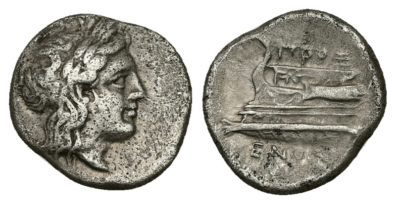 Bithynia, Kios. AR Hemidrachm, 2.37 g 14.73 mm. Proxenos, magistrate. Circa 345-...
