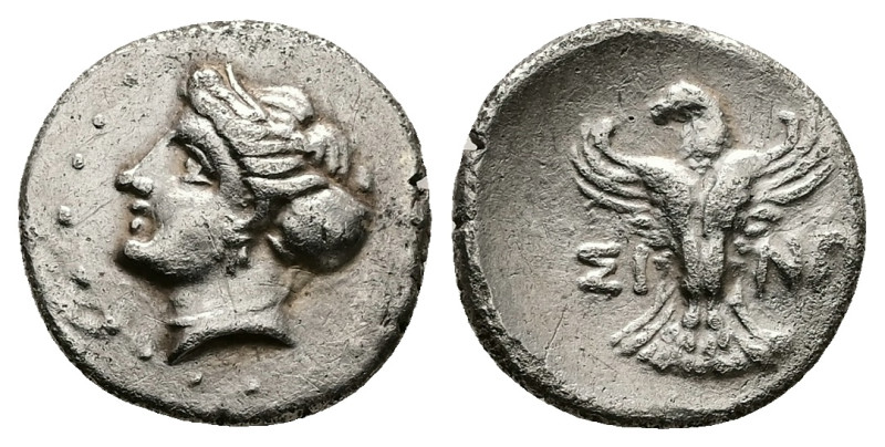 Paphlagonia, Sinope. AR Hemidrachm, 2.67 g 16.27 mm. 4th-3rd century BC. 
Obv: F...