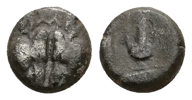 Lesbos, Uncertain. Billon Diobol or 1/12 Stater, 1.22 g 9.13 mm. Circa 550-480 B...