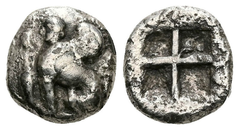 Ionia, Chios. AR Drachm, 3.59 g 14.83 mm. Circa 400-380 BC. 
Obv: Sphinx seated ...