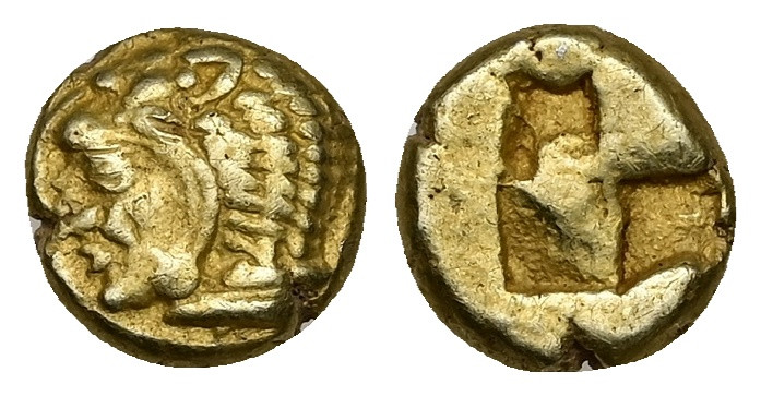 Ionia, Erythrai. EL Hekte, 2.50 g 10.01 mm. Circa 550-500 BC. 
Obv: Head of Hera...