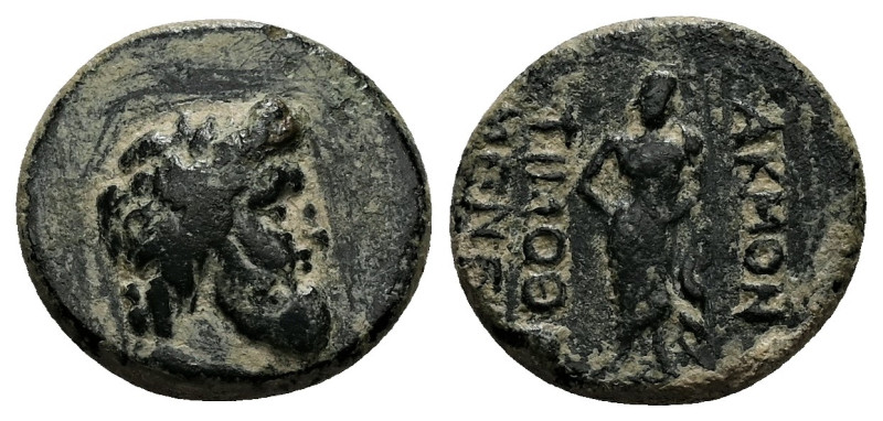 Phrygia, Akmoneia. Ae, 4.00 g 18.67 mm. 1st century BC. Timotheos Menela, magist...