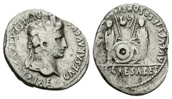 Augustus, 27 BC-AD 14. AR, Denarius. 3.59 g. 20.81 mm. Lungdunum.
Obv: CAESAR AVGVSTVS DIVI F PATER PATRIAE. Head of Augustus, laureate, right.
Rev: A...