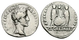 Augustus, 27 BC-AD 14. AR, Denarius. 3.32 g. 19.13 mm. Lungdunum.
Obv: CAESAR AVGVSTVS DIVI F PATER PATRIAE. Head of Augustus, laureate, right.
Rev: A...