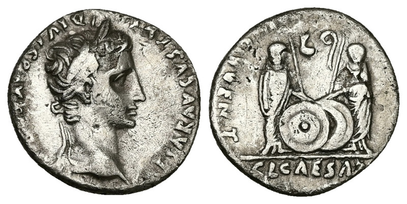 Augustus, 27 BC-AD 14. AR, Denarius. 3.34 g. 18.51 mm. Lungdunum.
Obv: CAESAR AV...