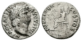 Nero, AD 54-68. AR, Denarius. 3.09 g. 18.18 mm. Rome.
Obv: NERO CAESAR AVGVSTVS. Head of Nero, laureate, right, with beard.
Rev: IVPPITER CVSTOS. Jupi...
