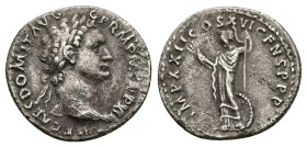 Domitian, AD 81-96. AR, Denarius. 3.10 g. 19.42 mm. Rome.
Obv: IMP CAES DOMIT AVG GERM P M TR P XII. Head of Domitian, laureate, right.
Rev: IMP XXII ...