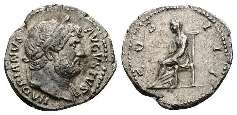 Hadrian, AD 117-138. AR, Denarius. 3.00 g. 19.30 mm. Rome.
Obv: HADRIANVS AVGVST...