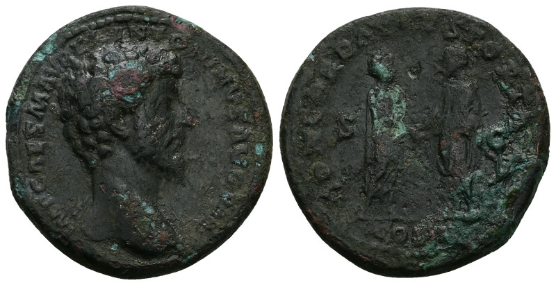 Marcus Aurelius as Caesar, AD 139-161. AE, Sestertius. 26.39 g. 34.34 mm. Rome.
...