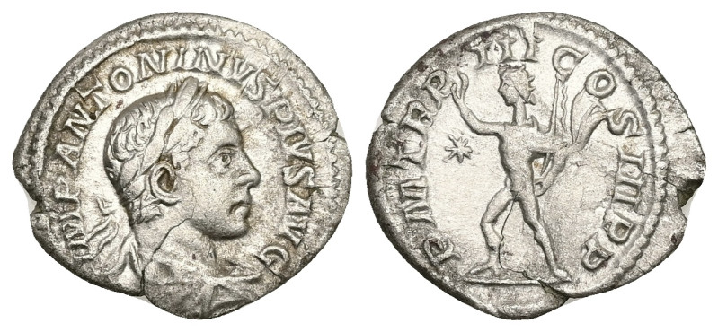 Elagabalus, AD 218-222. AR, Denarius. 3.16 g. 20.37 mm. Rome.
Obv: IMP ANTONINVS...