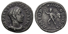 Severus Alexander, AD 222-235. AR, Denarius. 2.74 g. 19.04 mm. Rome.
Obv: IMP ALEXANDER PIVS AVG. Bust of Severus Alexander, laureate, draped, right.
...
