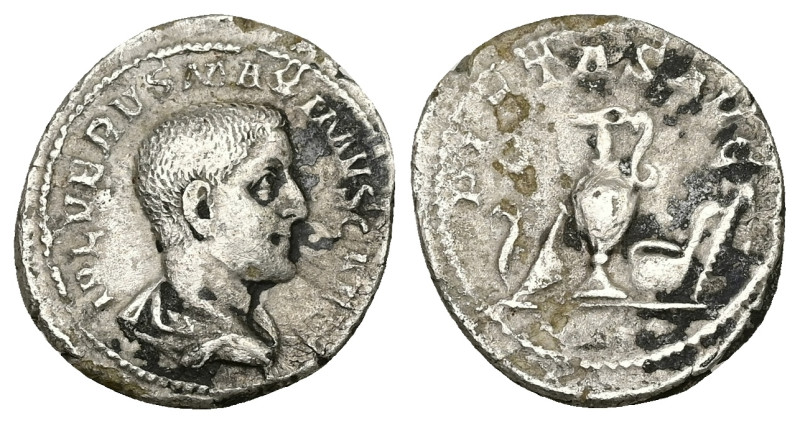 Maximus as Caesar, AD 235-238. AR, Denarius. 2.79 g. 20.64 mm. Rome.
Obv: IVL VE...