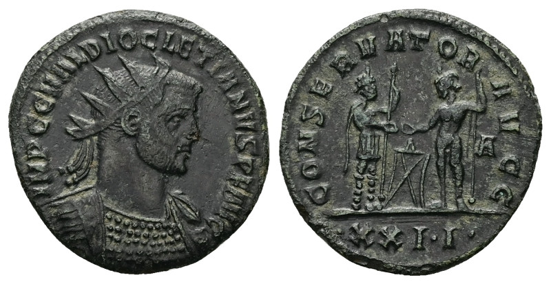 Diocletian, AD 284-305. Antoninianus. 3.47 g. 21.47 mm. Siscia.
Obv: IMP C C VAL...