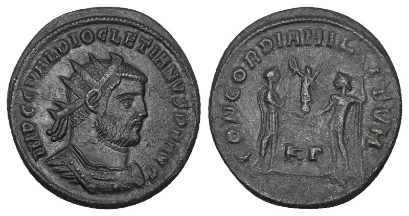 Diocletian, AD 284-305. Radiatus. 3.12 g. 21.13 mm. Kyzikos.
Obv: IMP C C VAL DI...