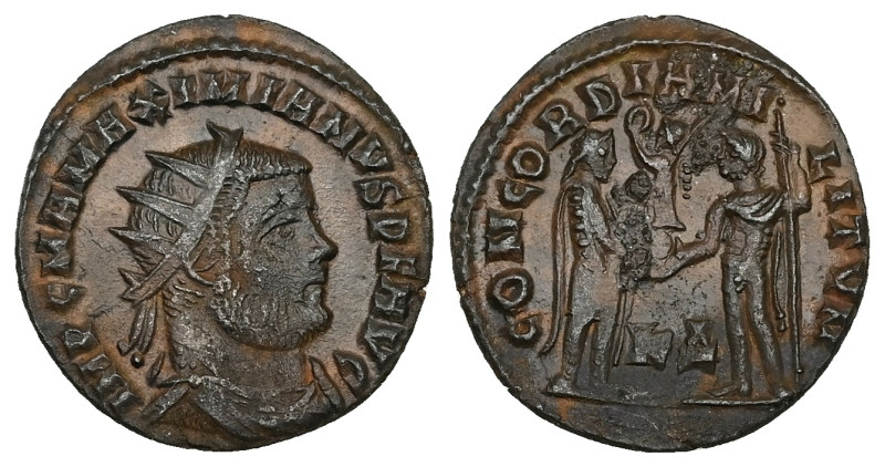 Maximianus, AD 286-305. Antoninianus. 3.15 g. 20.13 mm. Kyzikos.
Obv: IMP C M A ...